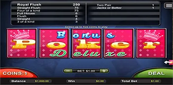 screen from bonus poker deluxe